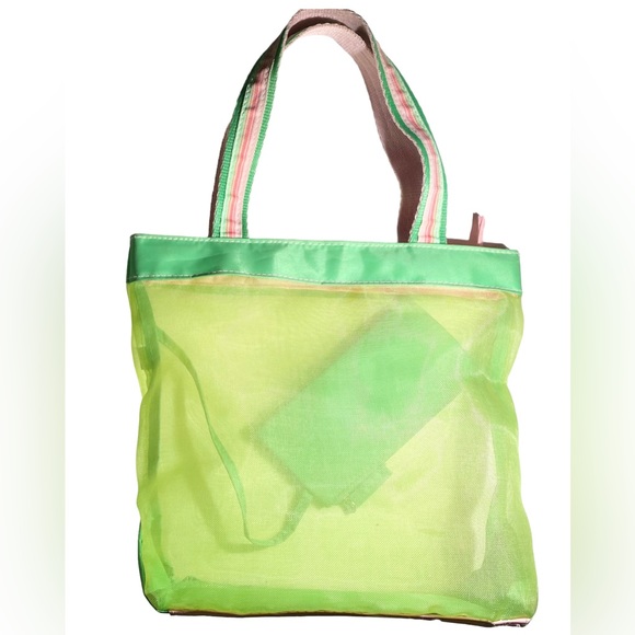 Summer Mesh Hollow Tote Bag Women Large Capacity Shoulder Bag Transparent Beach - Picture 2 of 2